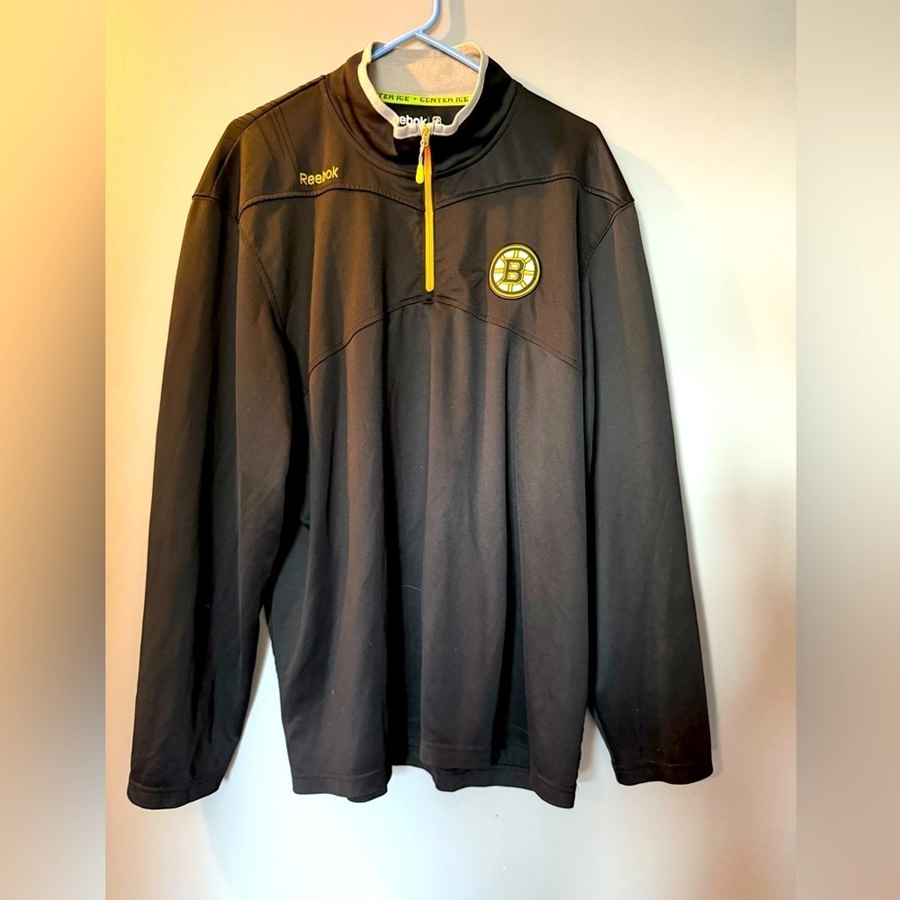 Reebok Speedwick Center Ice Collection Authentic Apparel Bruins Pullover‎ Sz XL